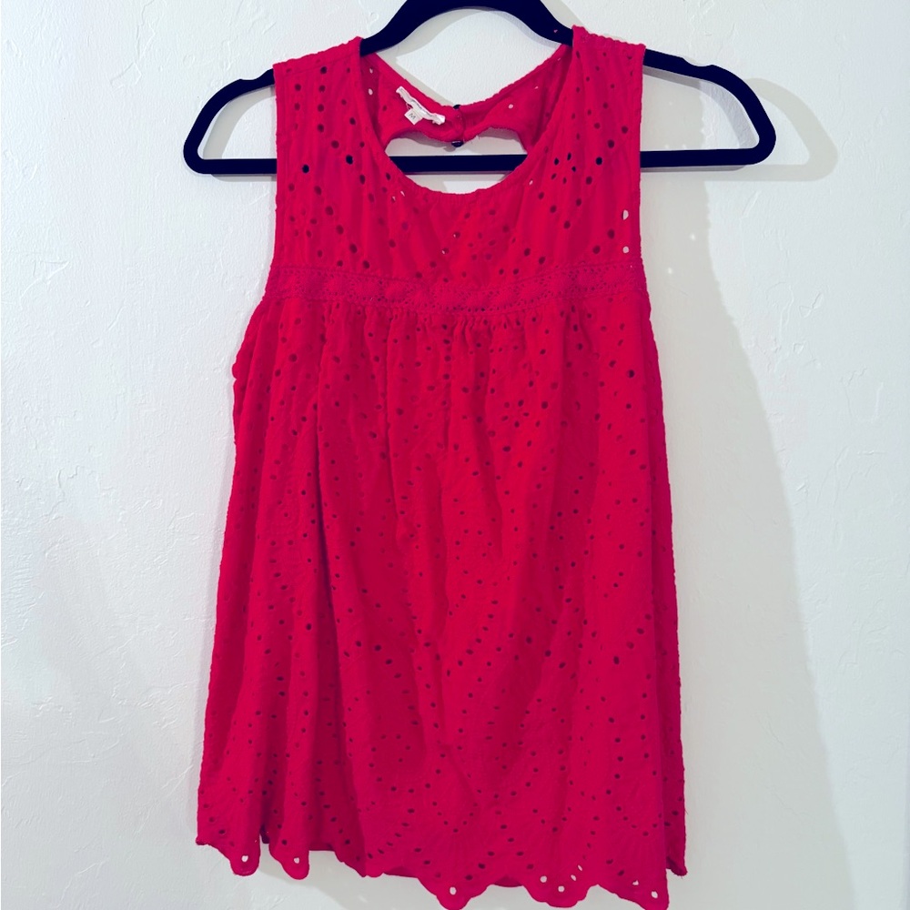 Red sleeveless blouse size medium
